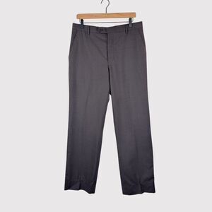 Paul Smith Mens Dress Pants Black Pinstriped Wool Straight Italian Trouser 40x31